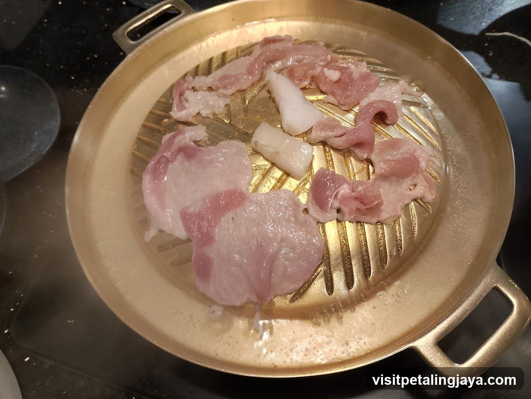 Grilled Meat on a Round Grill