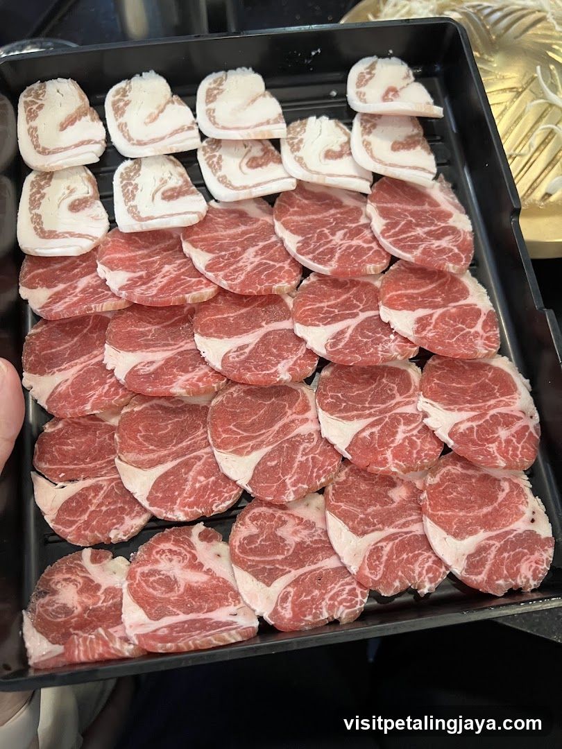 Raw Meat Slices on Tray