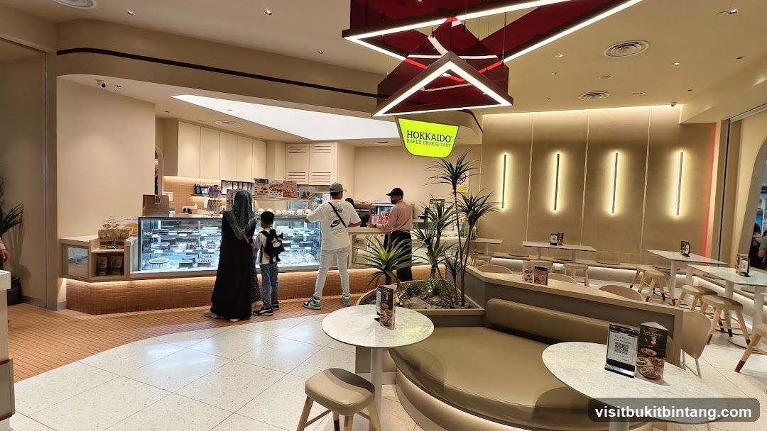 Modern Cafe Interior with Display Cases