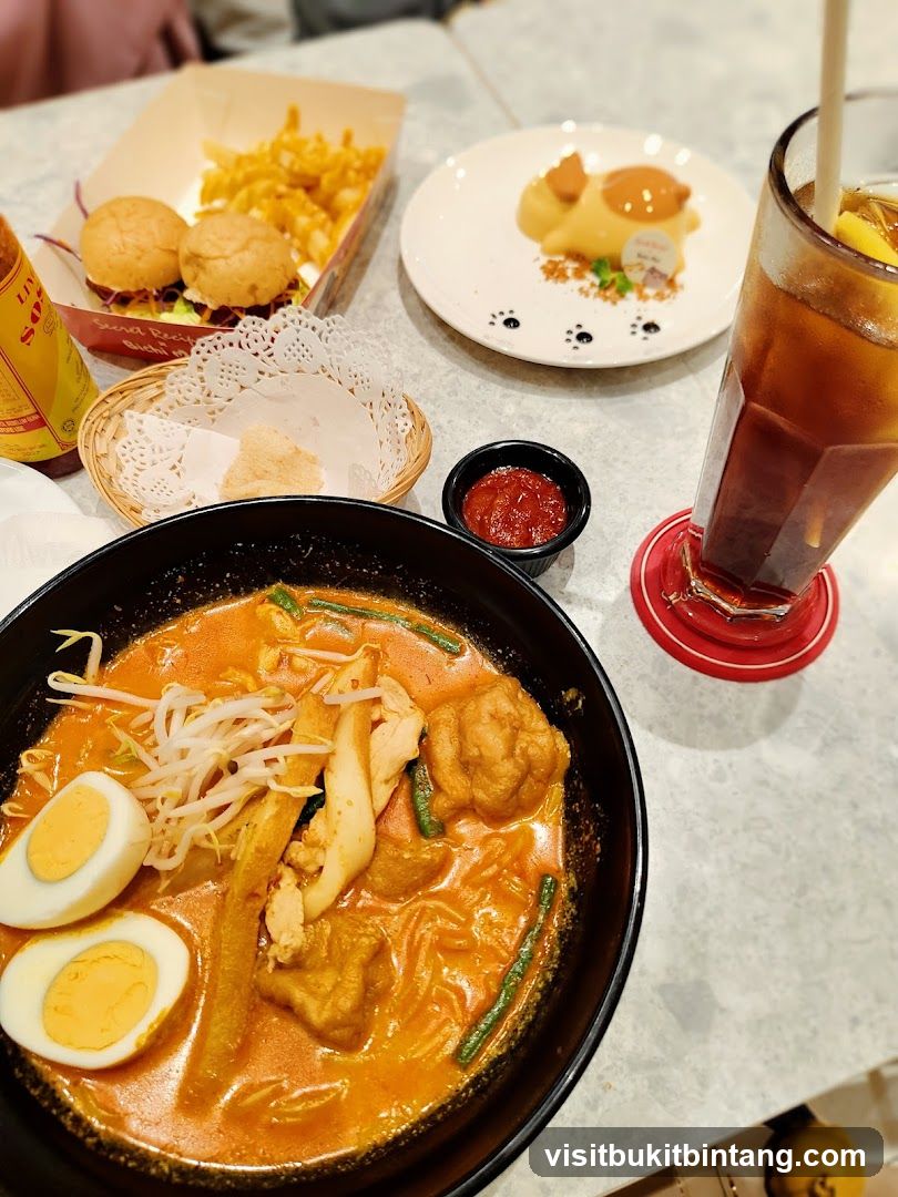 Table with food and drinks