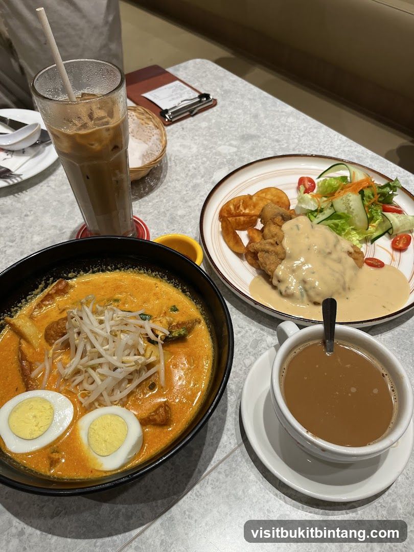 Table with food and drinks