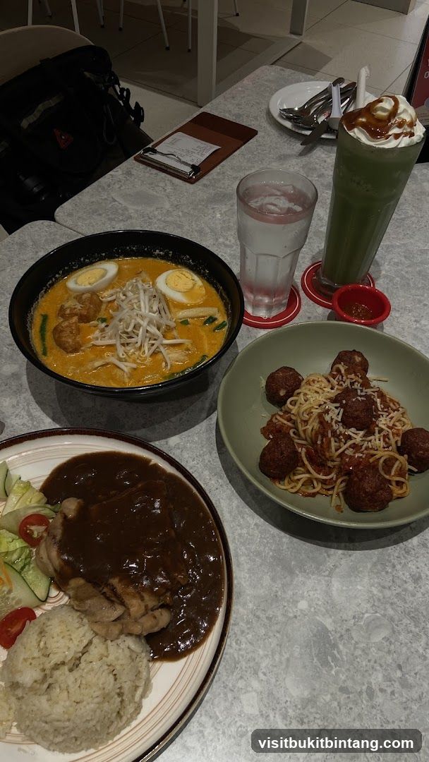 Table with food and drinks
