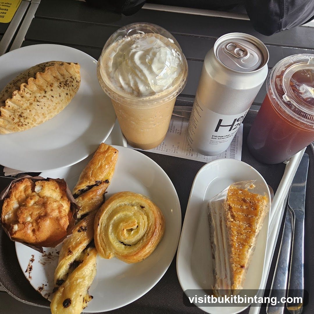 Tray of pastries and drinks