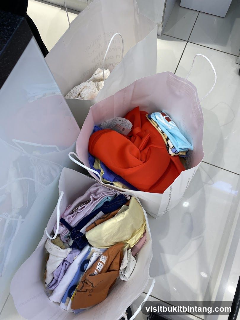 Shopping Bags Filled with Clothes