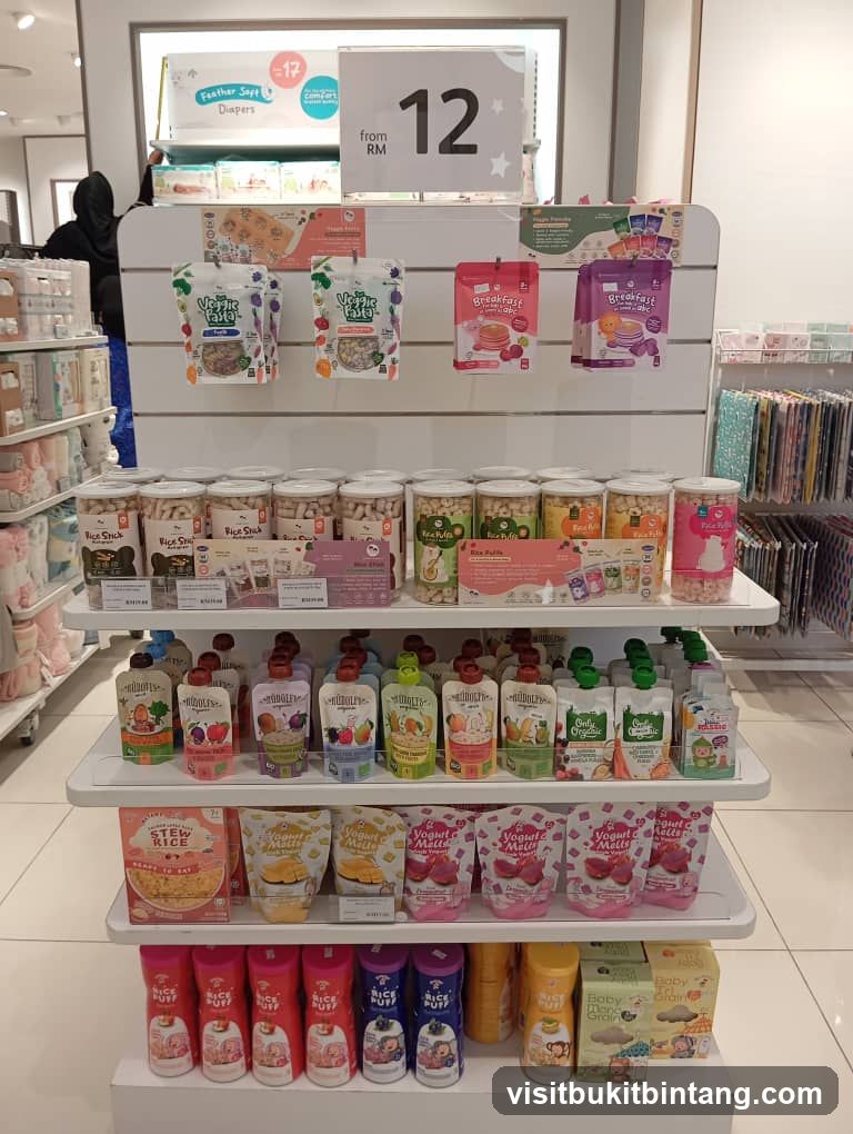 Baby Food and Diapers Display