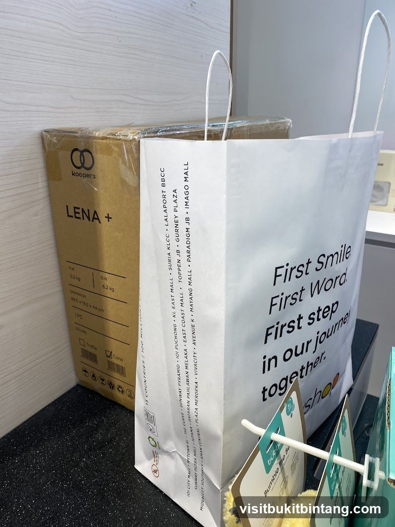 Shopping bags and a box