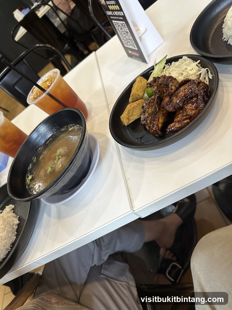 Table with food and drinks