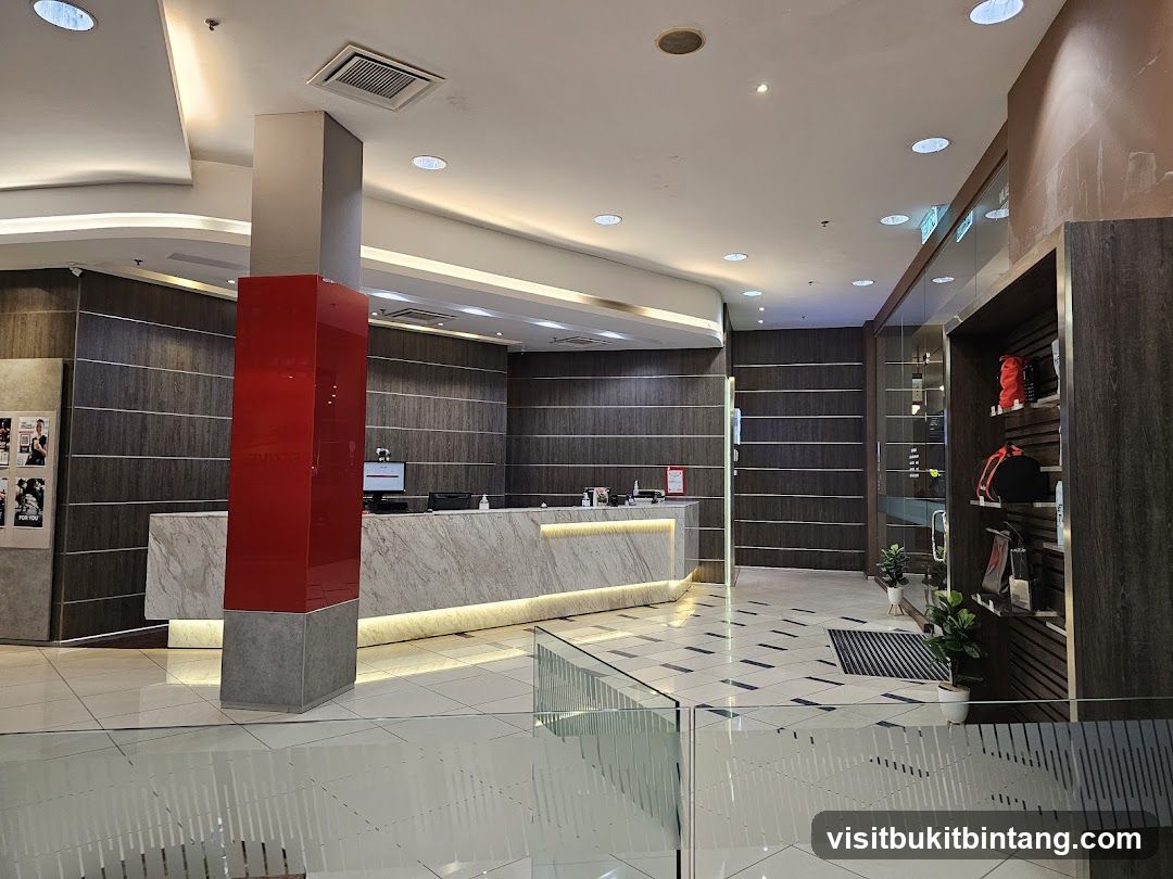 Modern Reception Area with Display Shelves