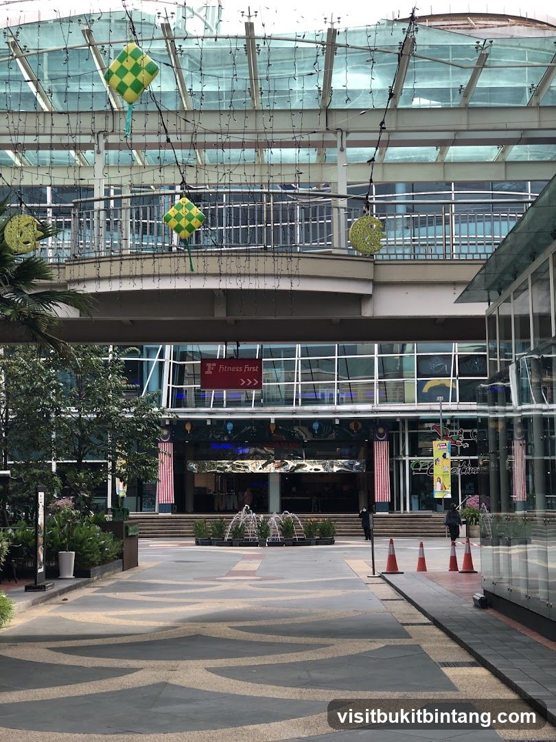 Outdoor walkway with festive decorations