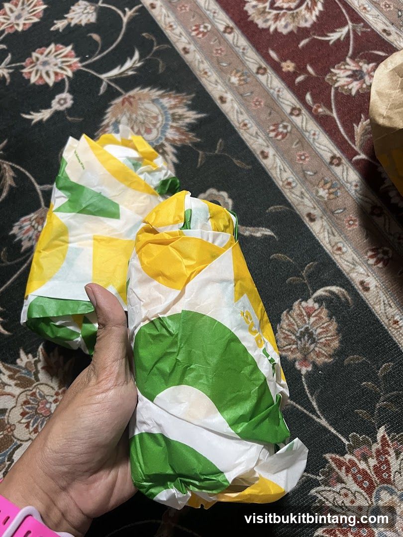 Two wrapped sandwiches