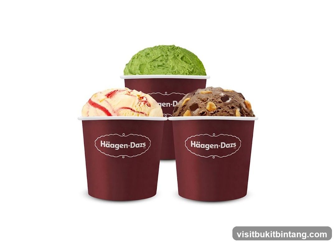 Three cups of ice cream