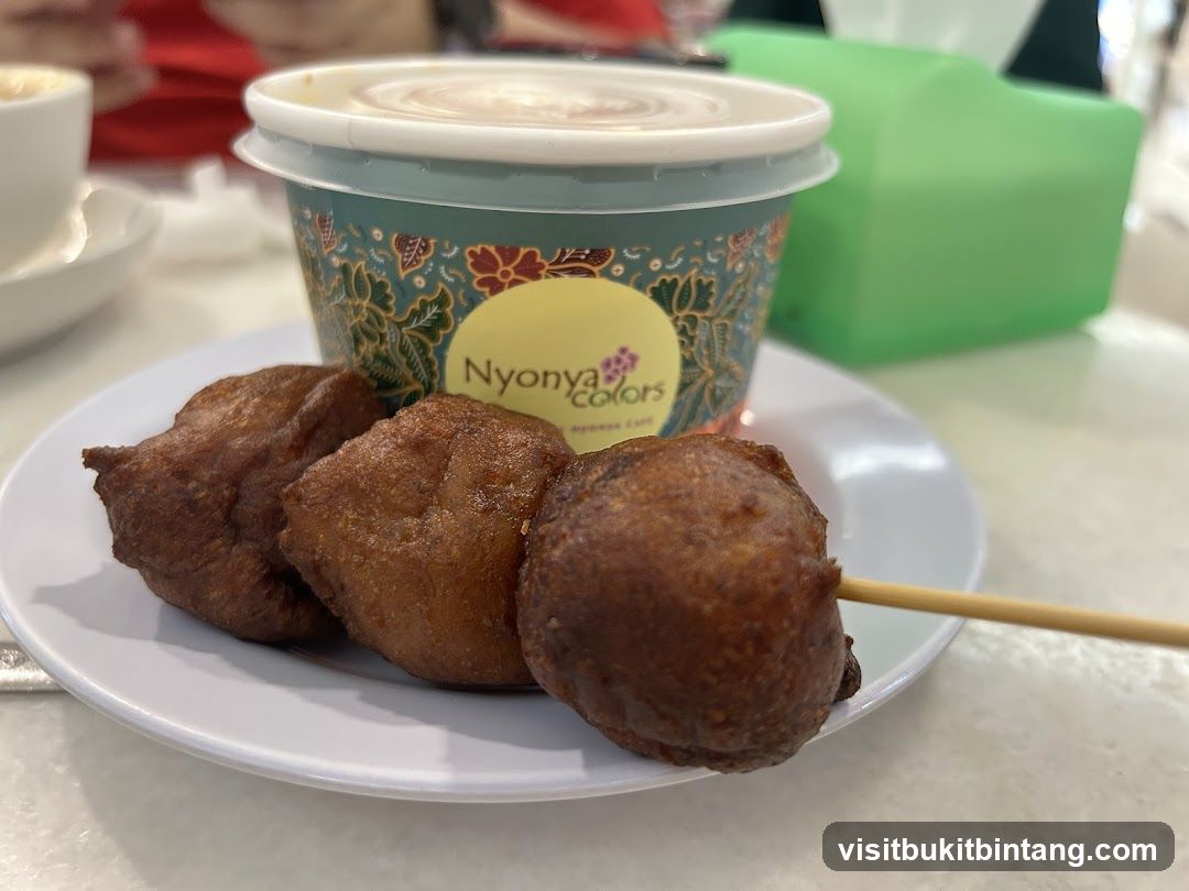 Fried Dough Balls with Drink