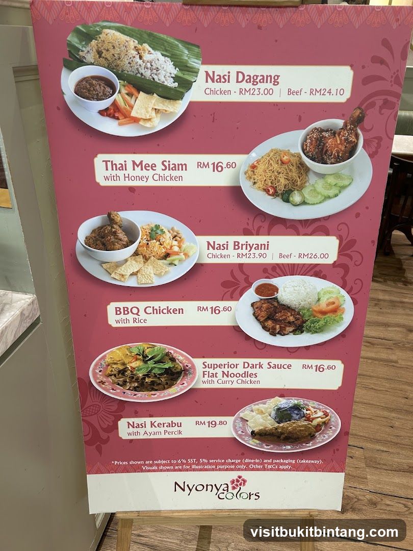 Nyonya Colors Menu