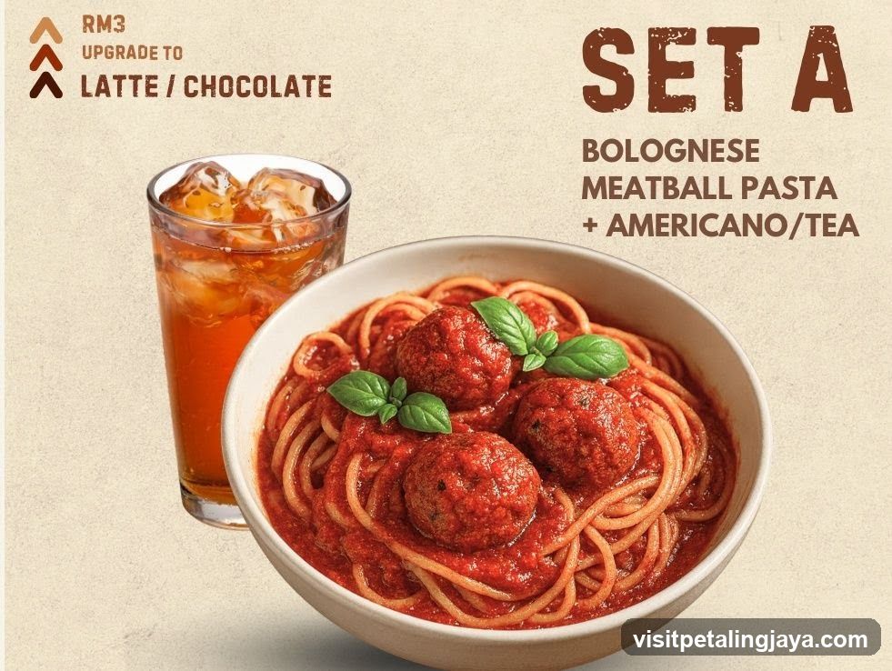 Set A - Bolognese Meatball Pasta with Drink