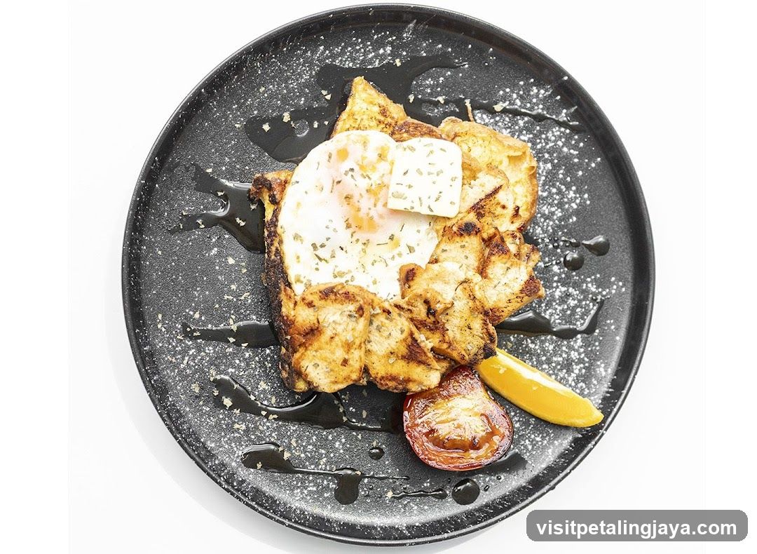 French Toast with Fried Egg and Roasted Tomato