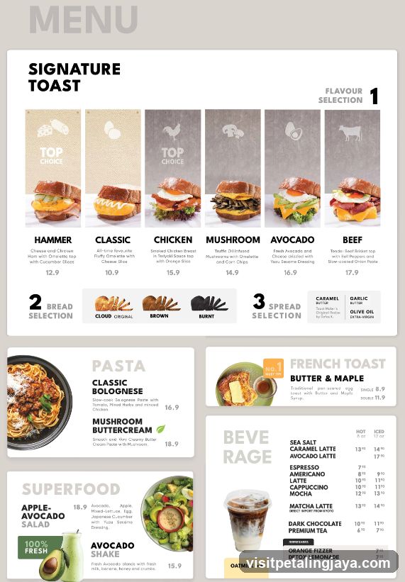 Signature Toast Menu