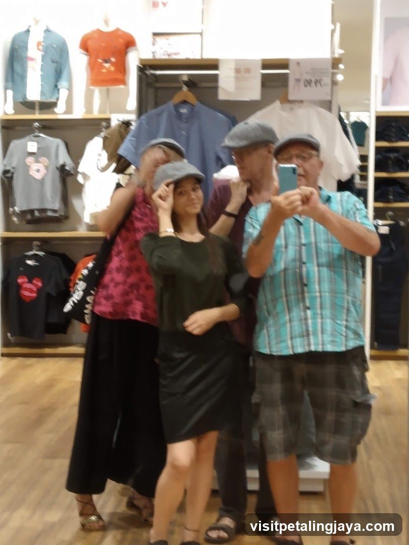 Group in clothing store