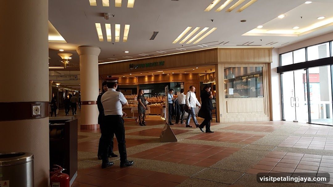 Interior of a shopping mall or food court area