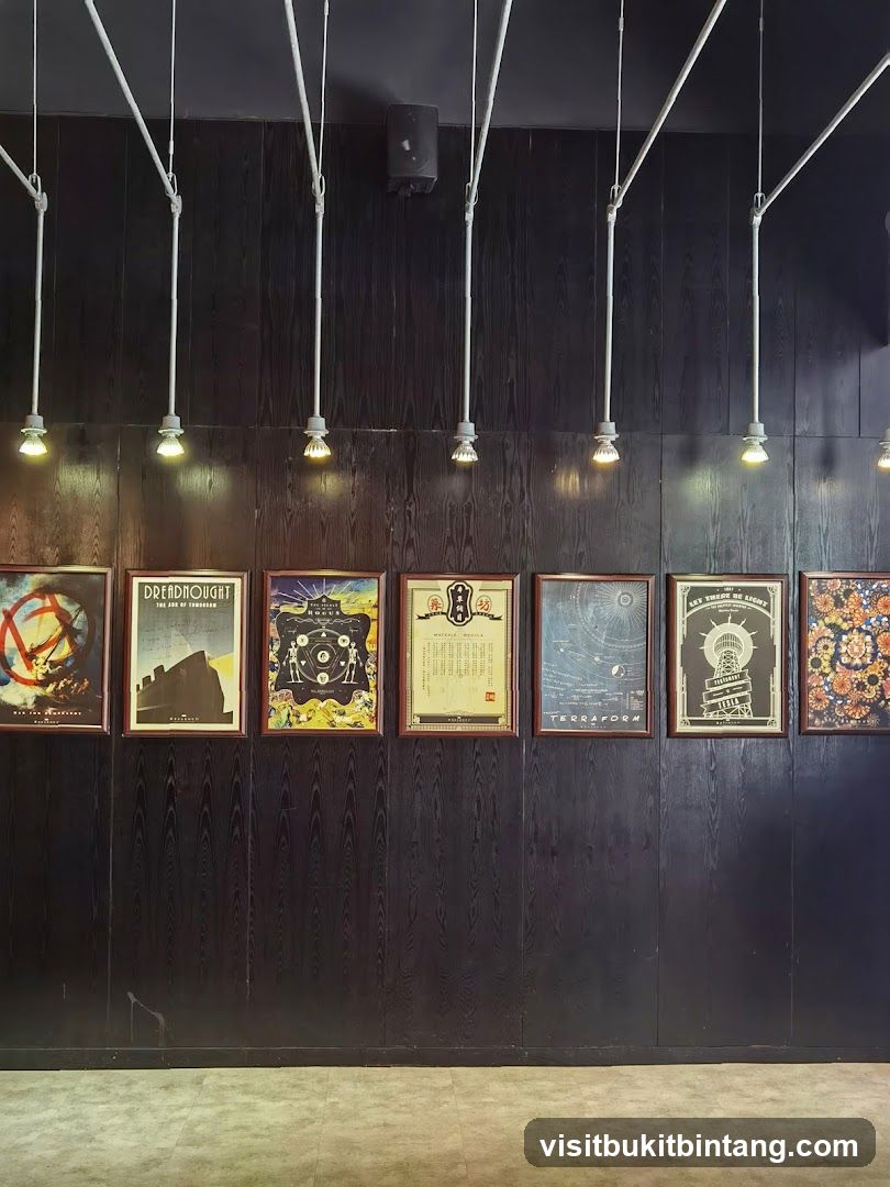Framed Artwork on Dark Wood Wall