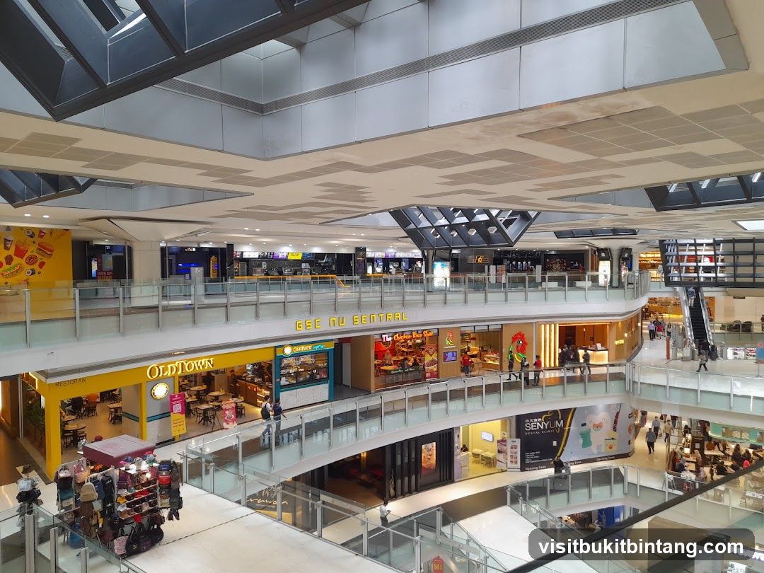 Interior of a multi-level shopping mall