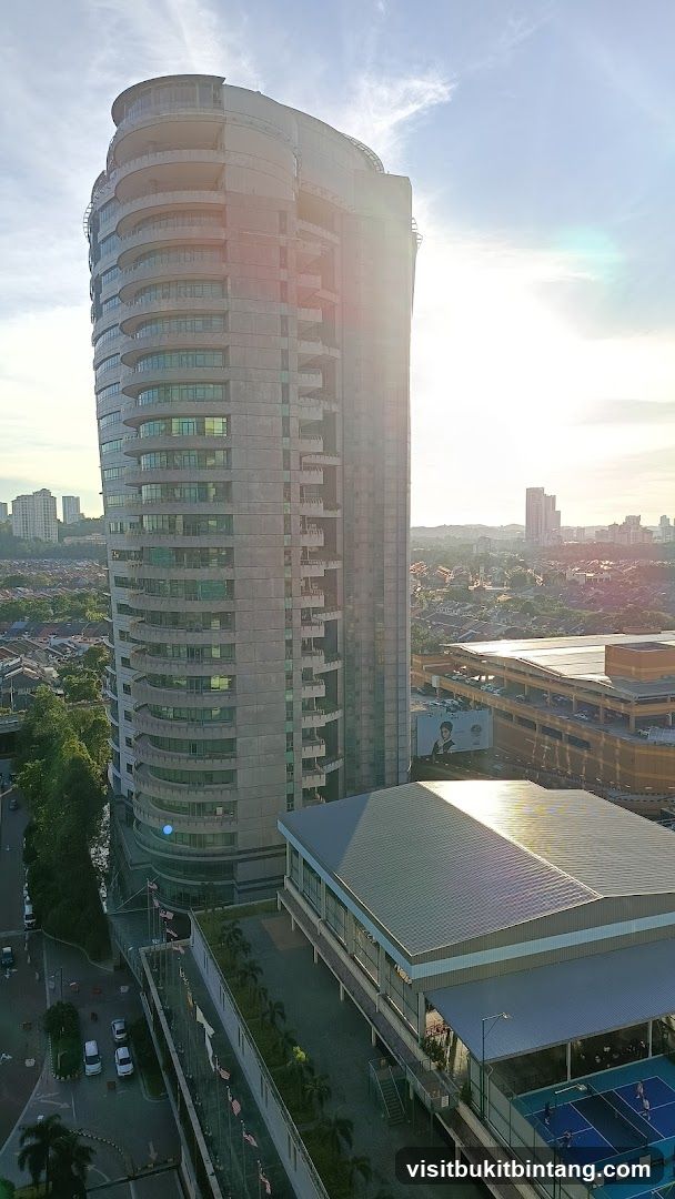 Modern High-Rise Building and Sports Complex