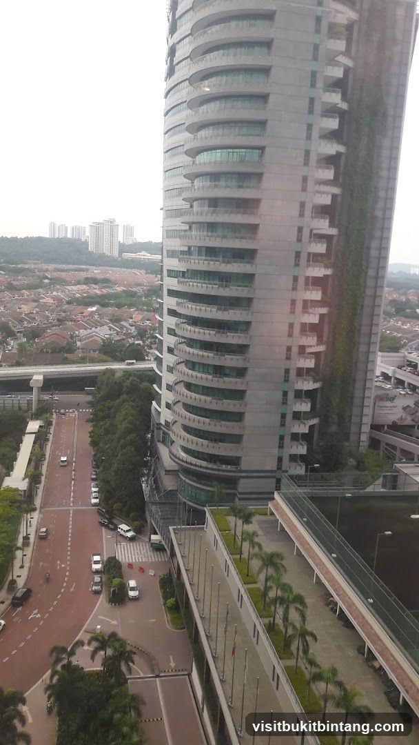 Modern Building with Greenery and City View