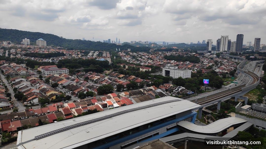 Cityscape with Residential Area and Elevated Train Track
