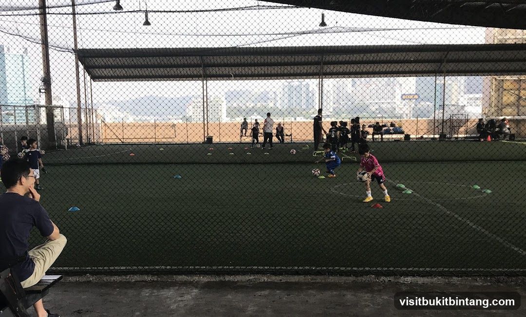 Children practicing soccer