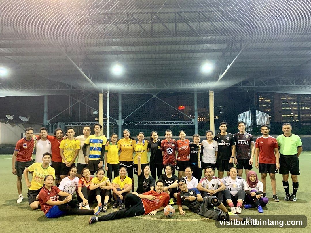 Group of people on a soccer field