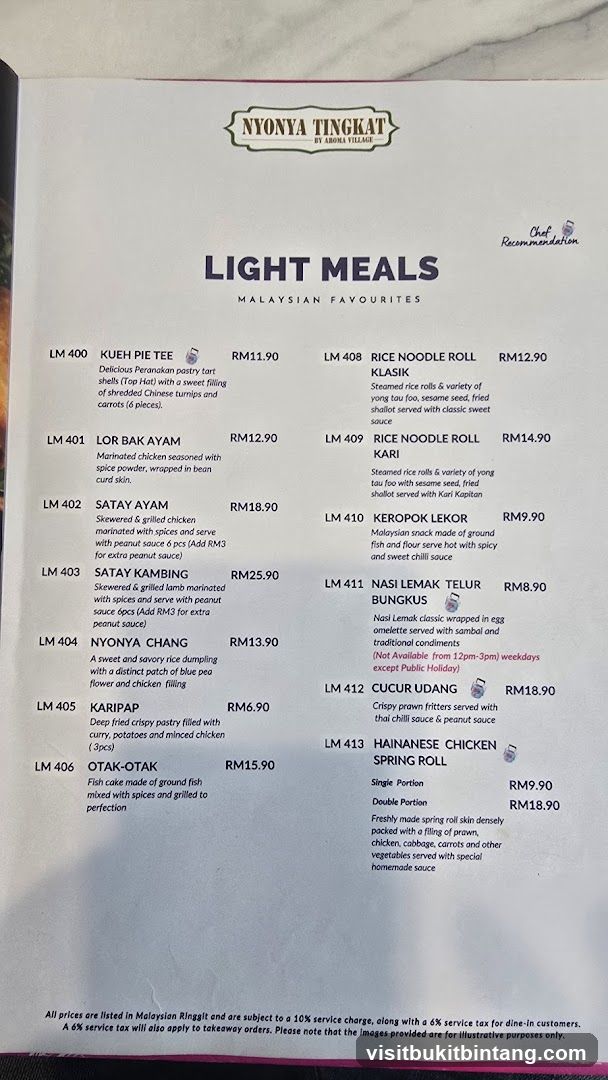 LIGHT MEALS MALAYSIAN FAVOURITES
