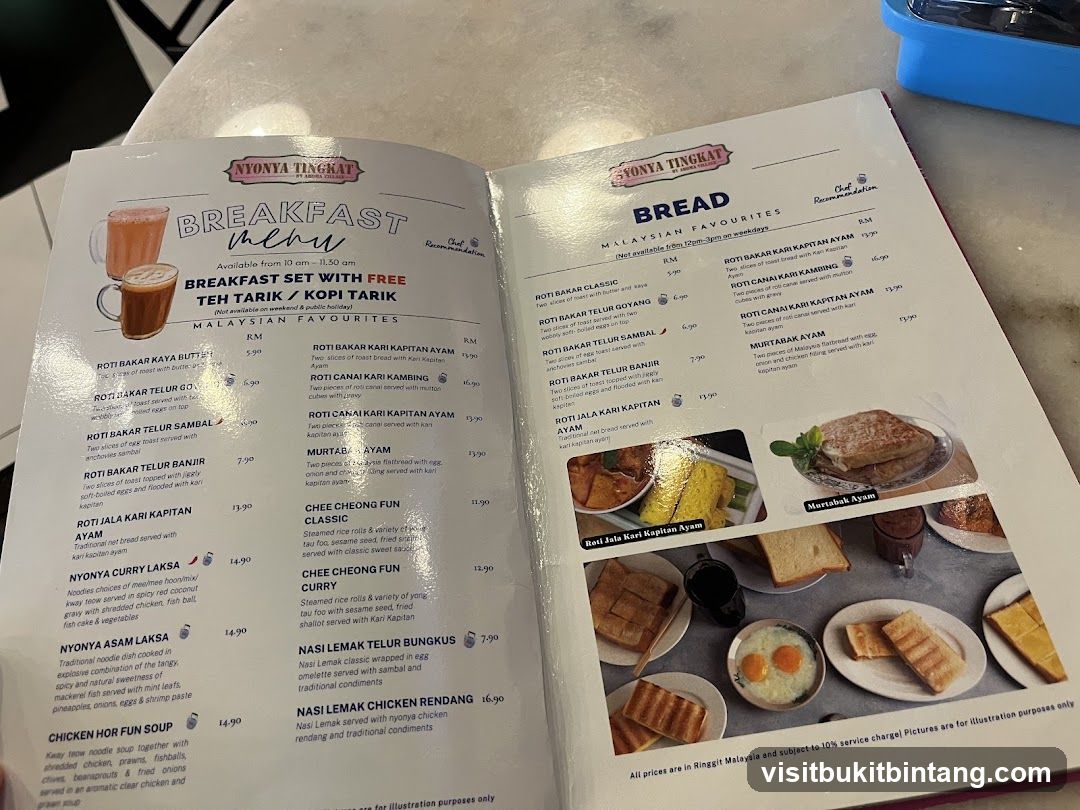 NYONYA TINGKAT BREAKFAST MENU