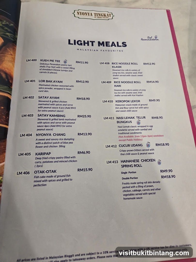 NYONYA TINGKAT LIGHT MEALS