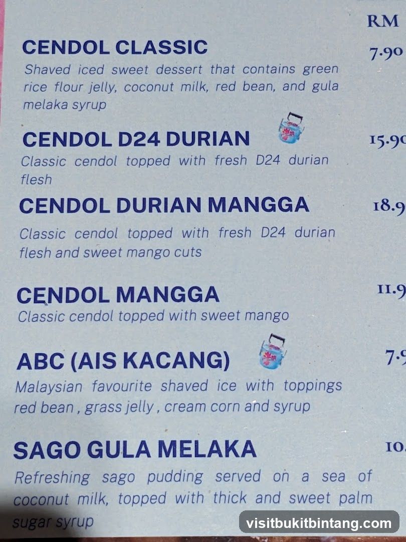 Dessert Menu