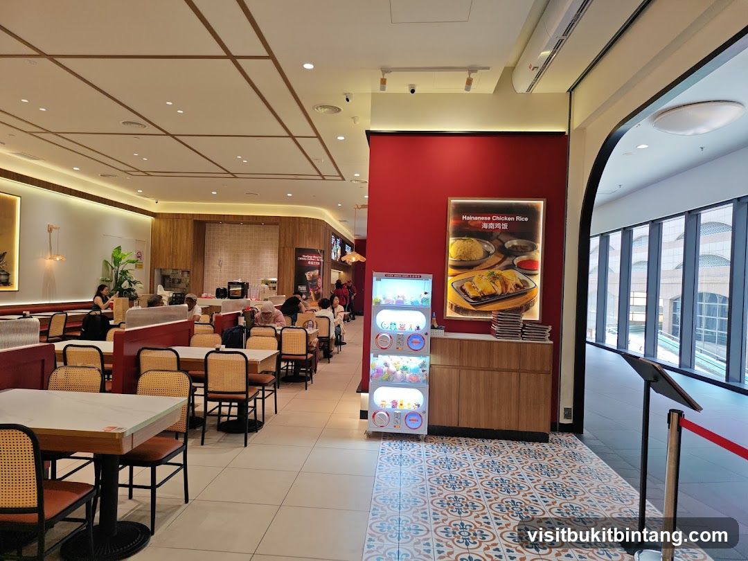 Restaurant Interior with Hainanese Chicken Rice Poster