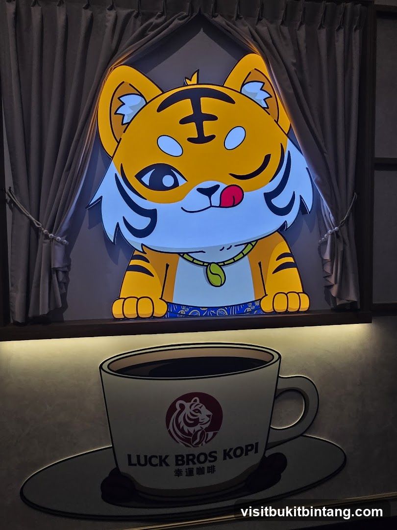 Cartoon Tiger and Coffee Cup Mural