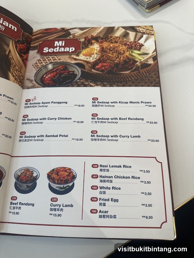 Mi Sedaap Menu