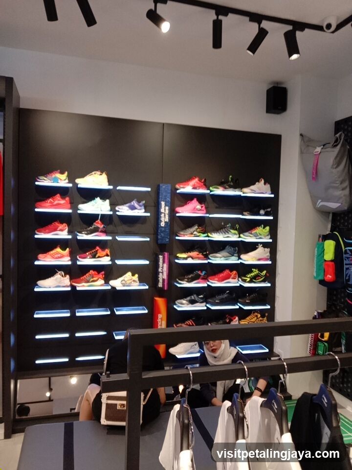 Shoe Display Wall in Store Interior