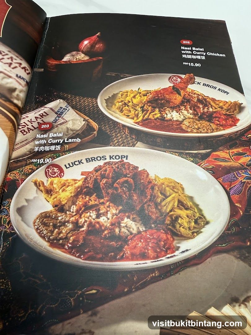 Luck Bros Kopi Menu