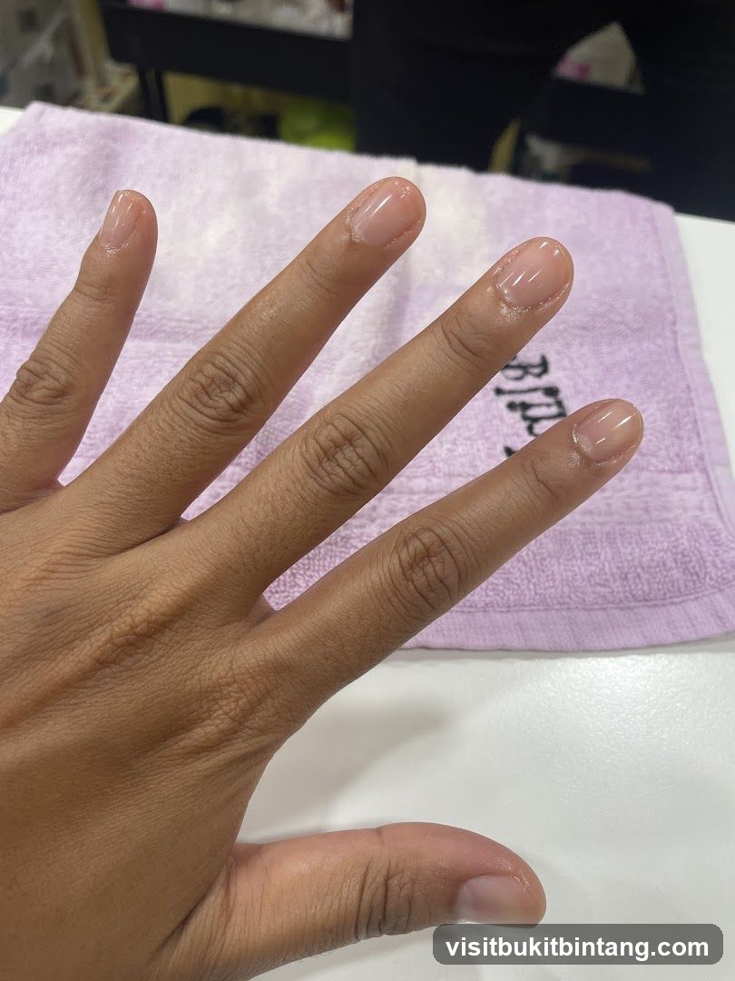 Freshly manicured nails
