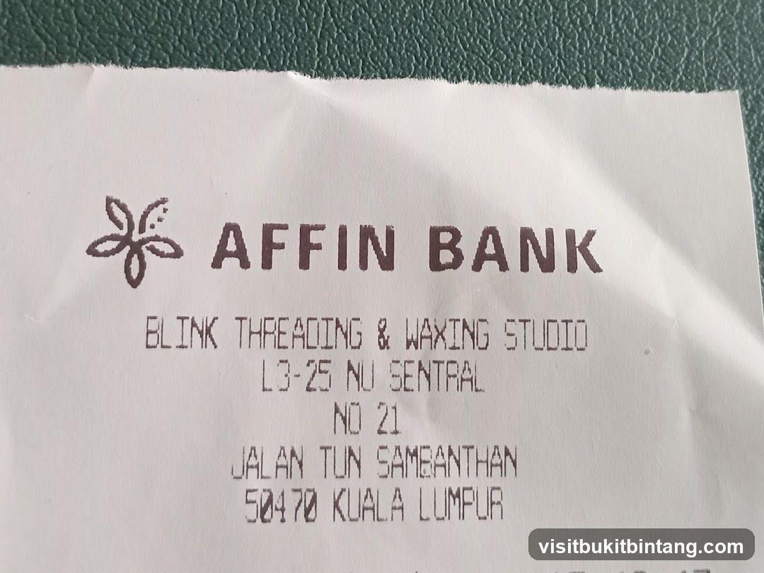 Receipt from Affin Bank