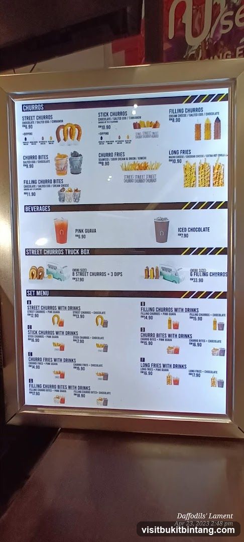 Churros Menu