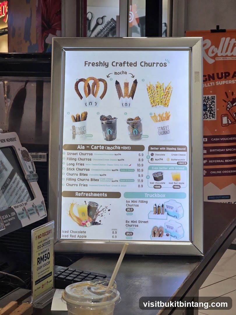 Freshly Crafted Churros Menu