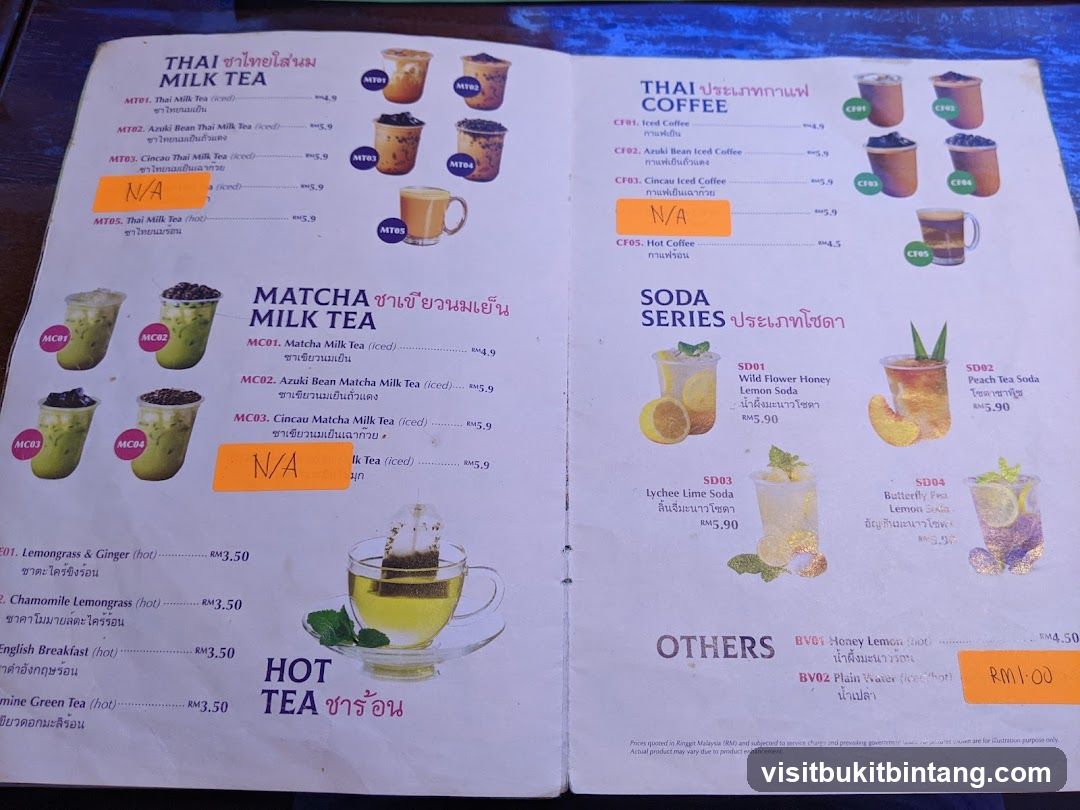 Thai Milk Tea, Matcha Milk Tea, Thai Coffee, Soda Series, Hot Tea, Others