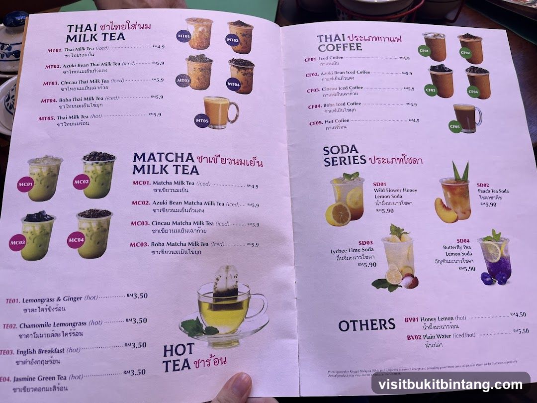 Thai Milk Tea, Matcha Milk Tea, Thai Coffee, Soda Series, Hot Tea, Others