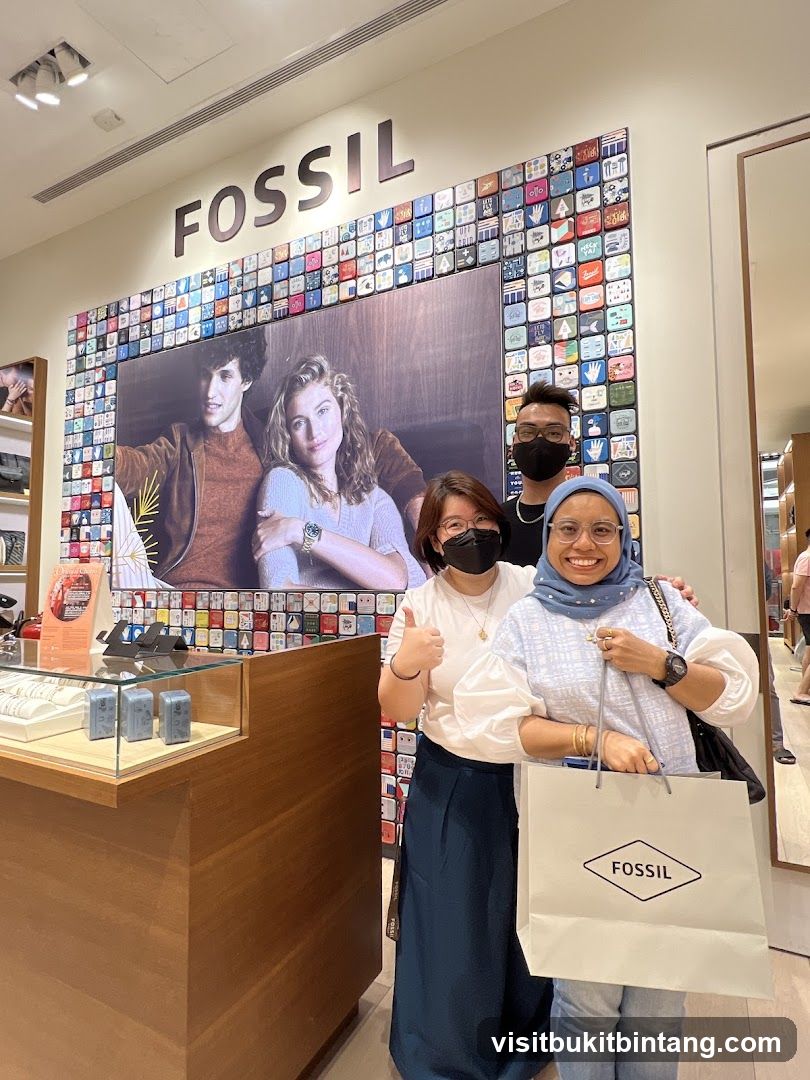 People in a Fossil store