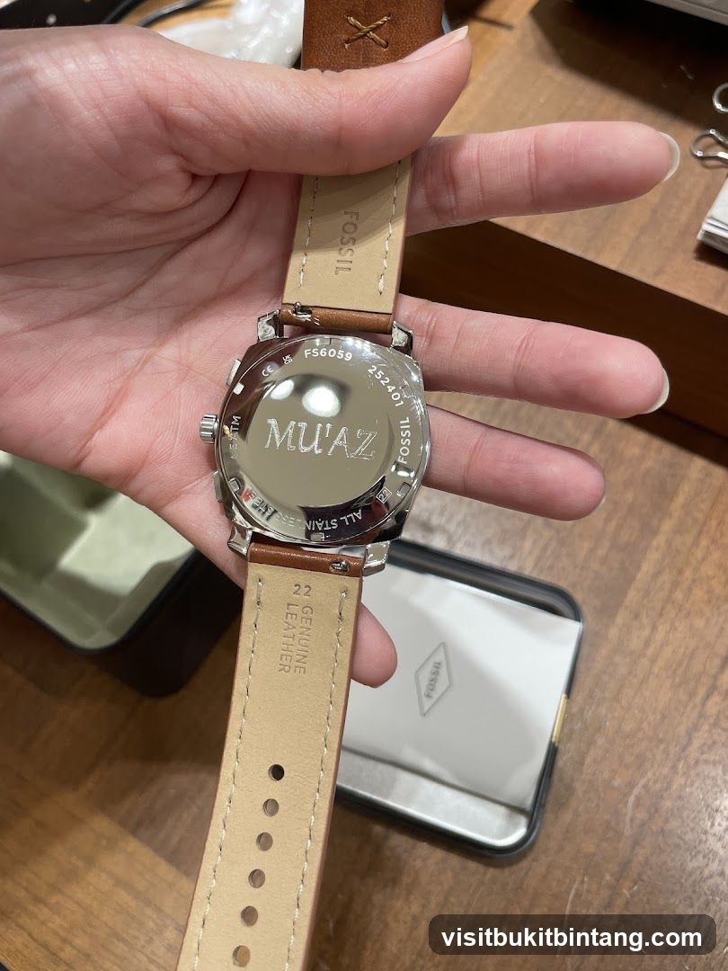 Fossil Watch with Engraving