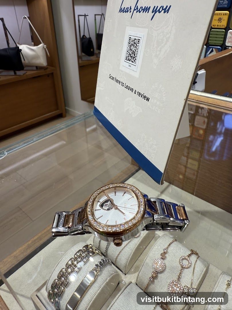 Display of watches and bags
