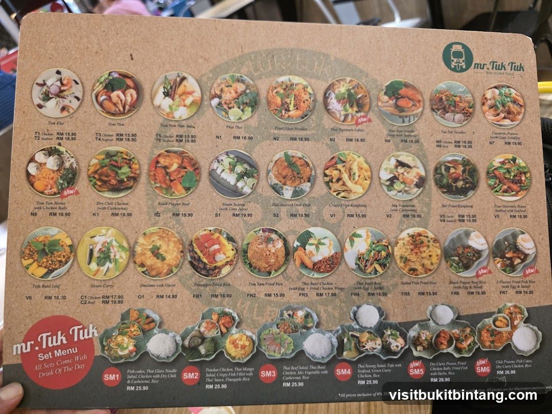 mr. Tuk Tuk Thai Street Food Menu