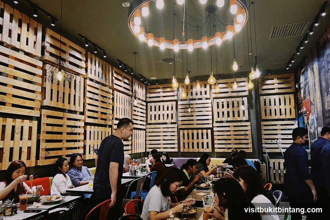 Restaurant Interior with Wooden Pallet Decor