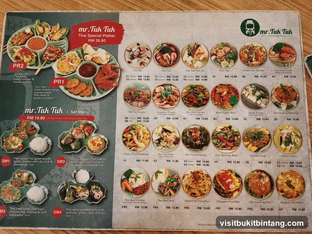 Mr. Tuk Tuk Thai Street Food Menu